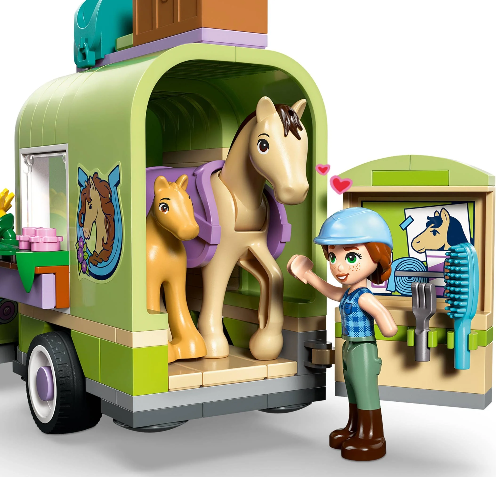 Pferd und Fohlen mit Pferdeanhänger - Thumbnail 2