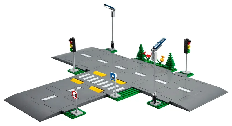 Straßenkreuzung mit Ampeln